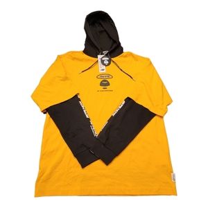 NWT AAPE BY A BATHING APE Blk/Gold Hoodie Size Large